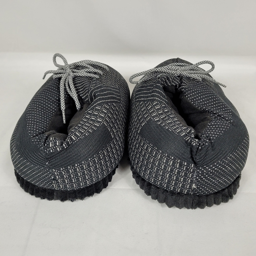 Sneaker Slippers Black Grey Non Slip Sole Indoor House Slippers Sz EU 36-46 - Picture 4 of 7